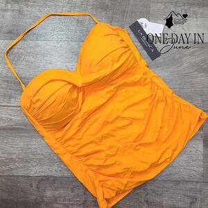 La Blanca Removable Strap Molded Cup Tankini Top Size 14